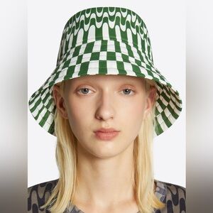 NEW Dries Van Noten Graphic Wave Bucket Hat Sz Small with matching keeper bag